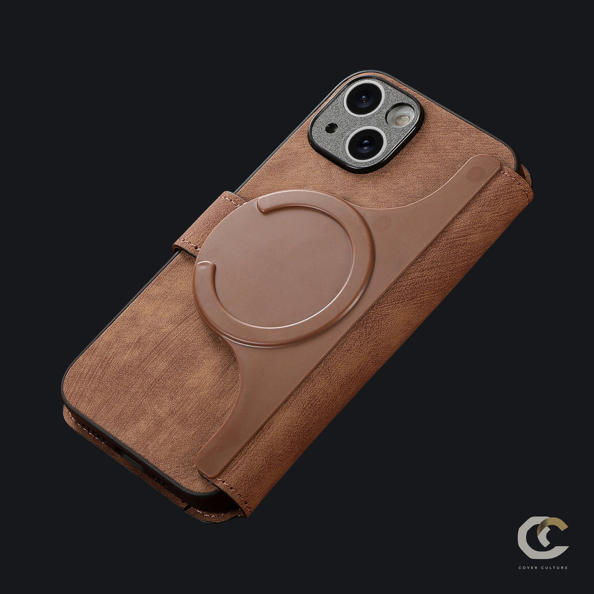 Brown case back showing the magnetic ring