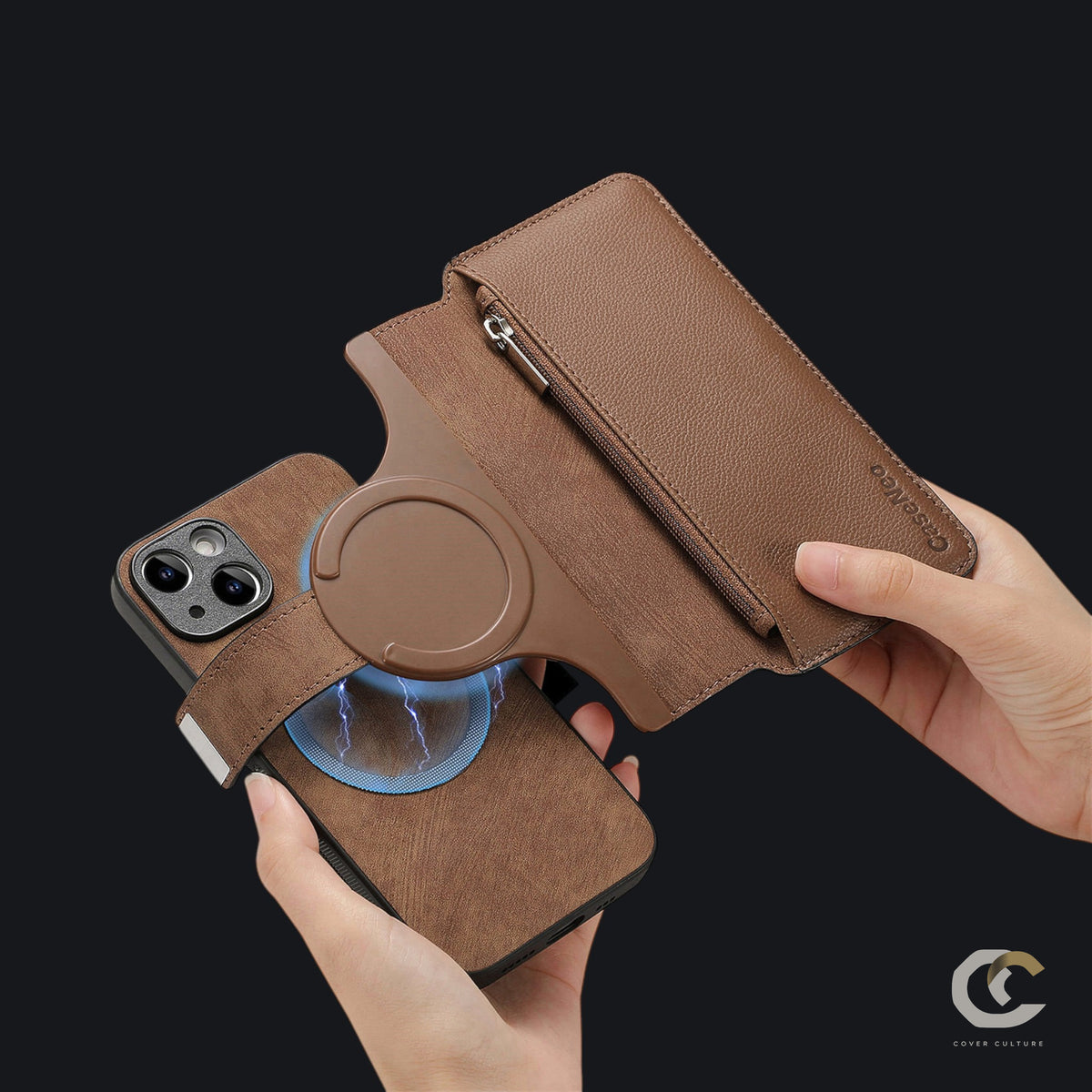Detaching the phone from the wallet