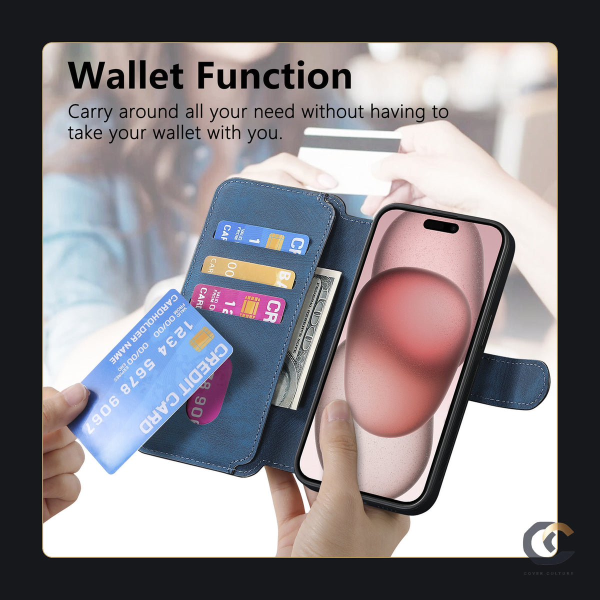 Wallet function with card slots